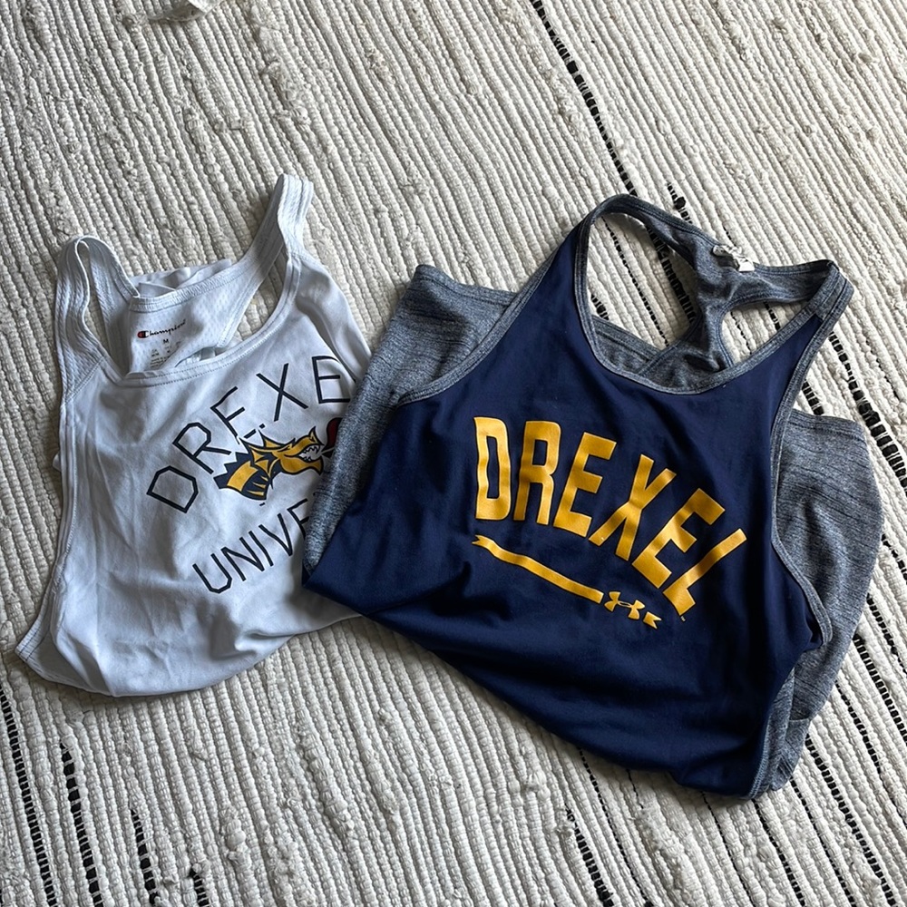 Drexel athletic tank tops
